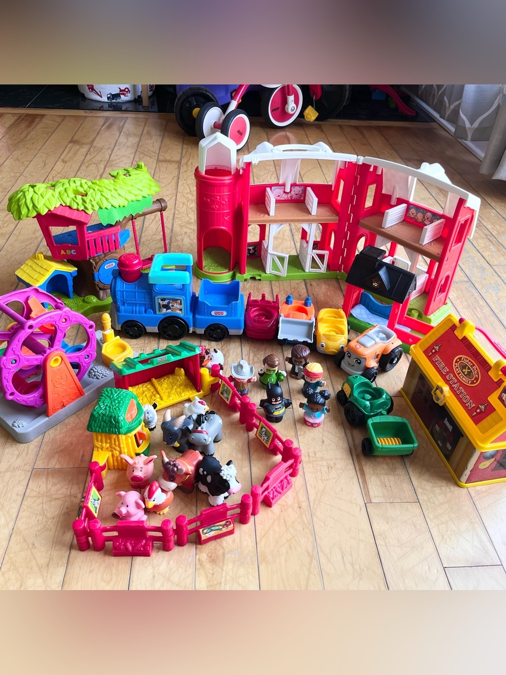 Little People MEGA Bundle –Farm, Train, Treehouse, Big Wheel, Figures & Vehicles